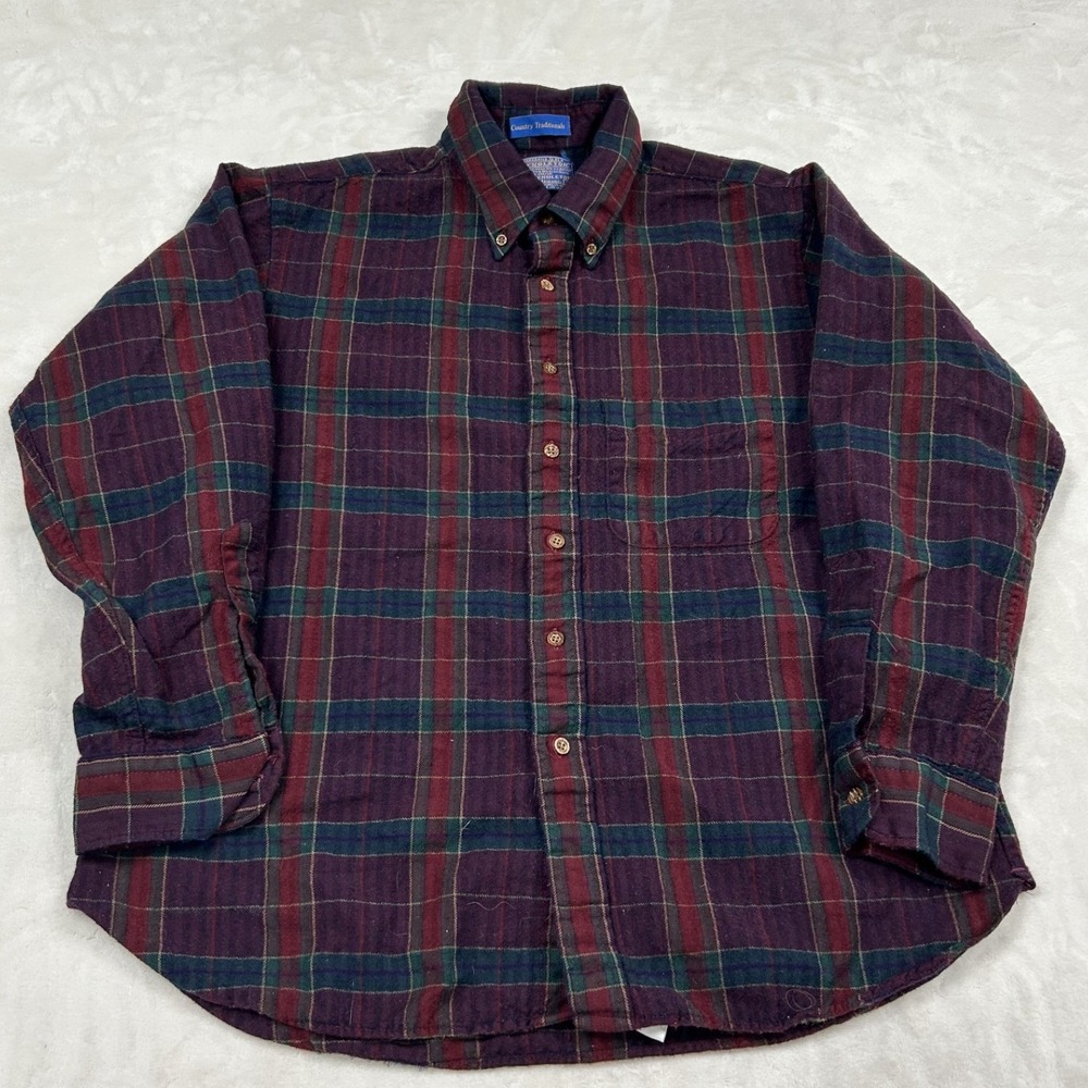 Pendleton Button Down Shirt Mens XL Burgundy Plaid Sir Pendleton Wool